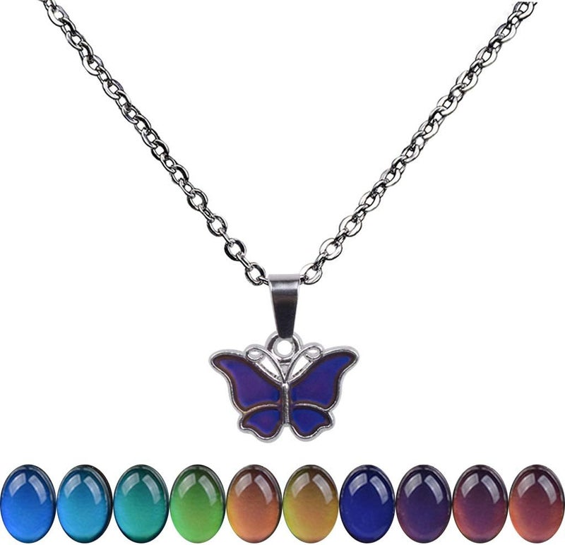 FM FM42 Temperature Sensing Color Changing Pendant Necklace with 19.29" Stainless Steel Rolo Chain - Image 1