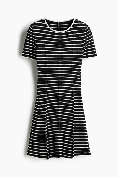 H&M Striped Fit-and-Flare Dress