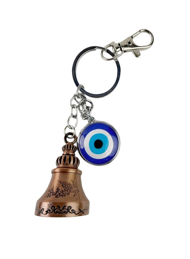 Techpro Guardian Belll KeyChain Tibetan Belll Key Chain Temple Belll with Evil Eye & Black Hook Metal Keyring Good Luck Negative Energy Protection (Bronze) - Image 4
