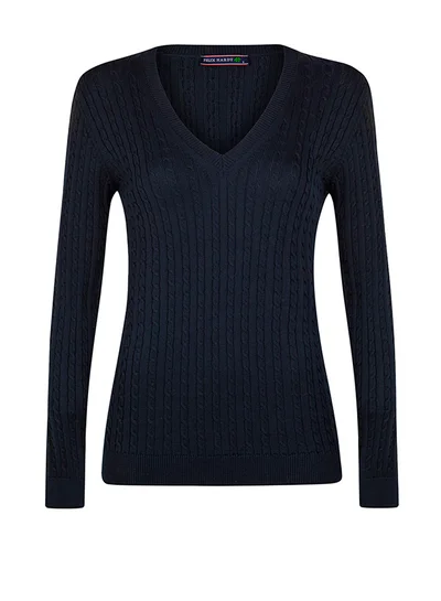 FELIX HARDY V-Neck Cable Knit Pullover