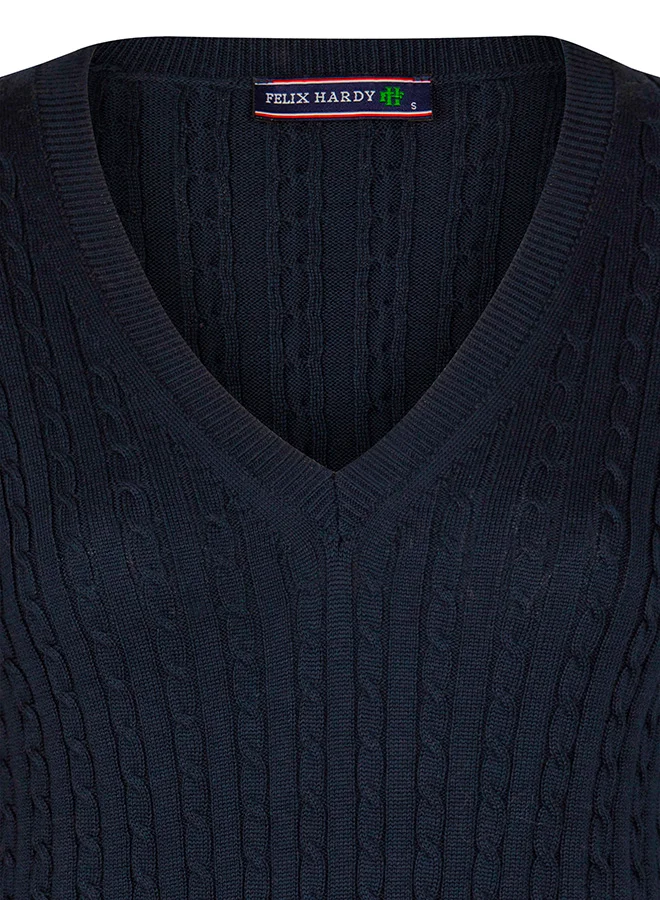 FELIX HARDY V-Neck Cable Knit Pullover