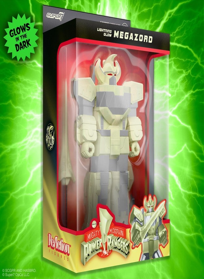 Super7 Mighty Morphin Power Rangers Megazord (Lightning Glow) Reaction Figure - 5.75" Power Rangers Action Figure with Accessories Classic TV Show Collectibles - Image 3