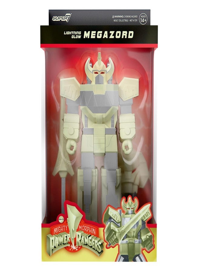 Super7 Mighty Morphin Power Rangers Megazord (Lightning Glow) Reaction Figure - 5.75" Power Rangers Action Figure with Accessories Classic TV Show Collectibles - Image 1