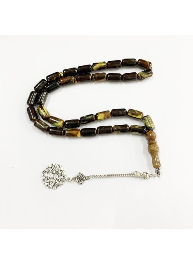 NIBEMINENT 33 Muslim Prayer Beads Black and Green/15mm