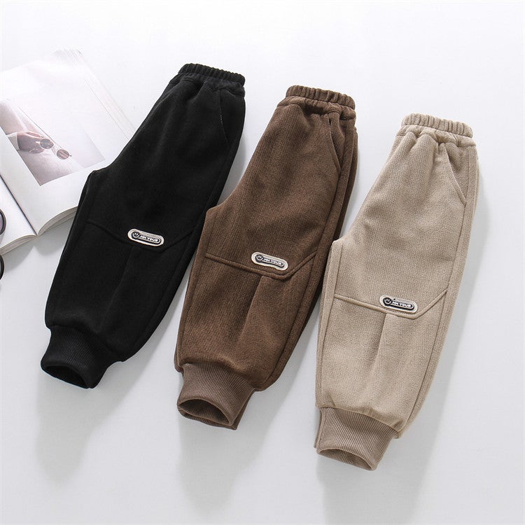 Children'S Casual Pants Boys' Spring New Pants 2025 Autumn Western Style Girl'S Stitching Label All-Match Trendy Trousers - Image 3