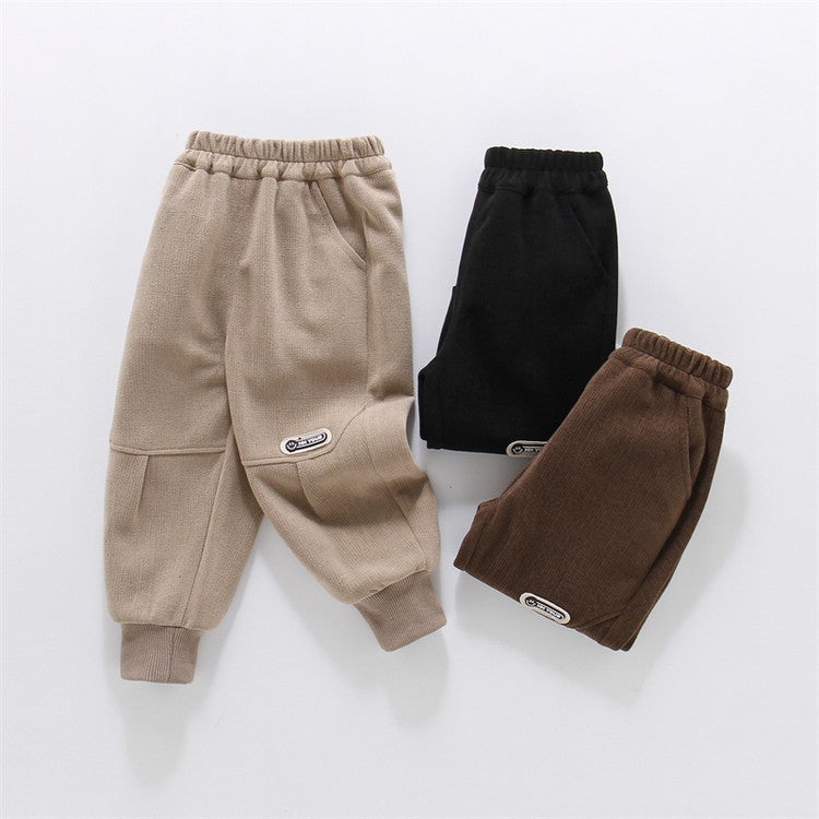 Children'S Casual Pants Boys' Spring New Pants 2025 Autumn Western Style Girl'S Stitching Label All-Match Trendy Trousers - Image 4