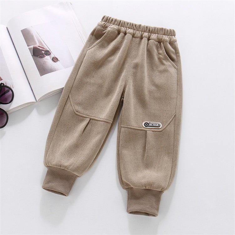 Children'S Casual Pants Boys' Spring New Pants 2025 Autumn Western Style Girl'S Stitching Label All-Match Trendy Trousers - Image 5