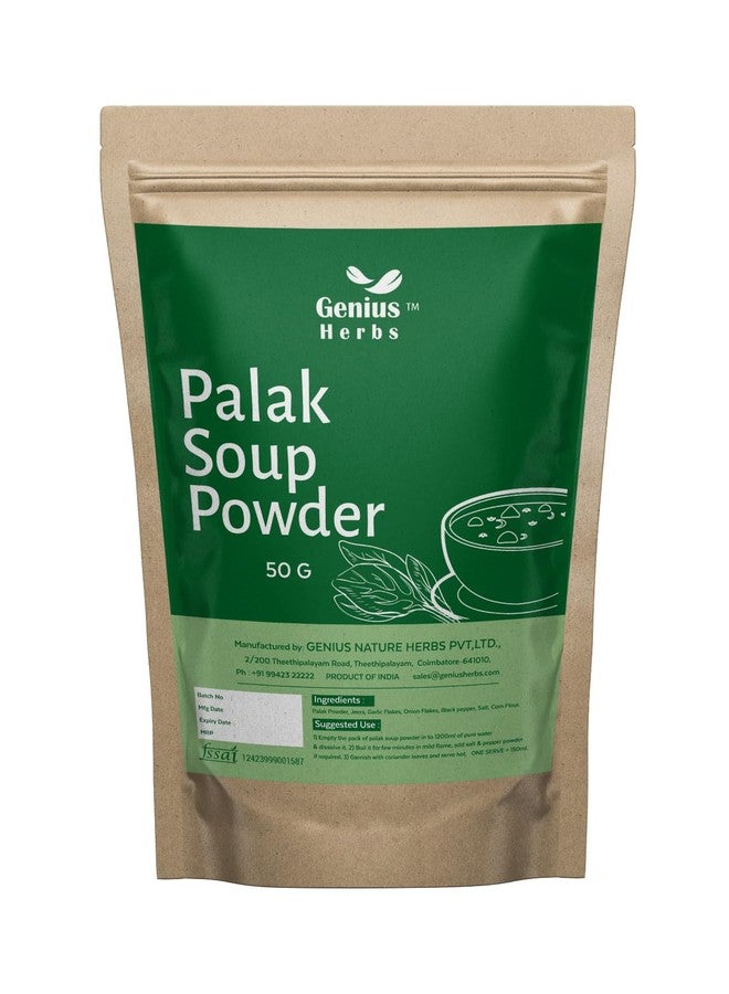 genius_herbs Genius Herbs Palak Soup Powder - 50gm | Nutrient-Rich | Supports Eye Health | Immune Boost | Digestive Aid | Heart Health | Pack of 1 - Image 1