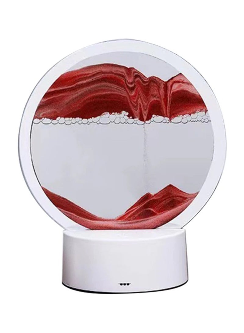 DubaiGallery 3D Sand Art Painting Desk Lamp Round Glass Kinetic Sandscapes with LED Light - Image 2