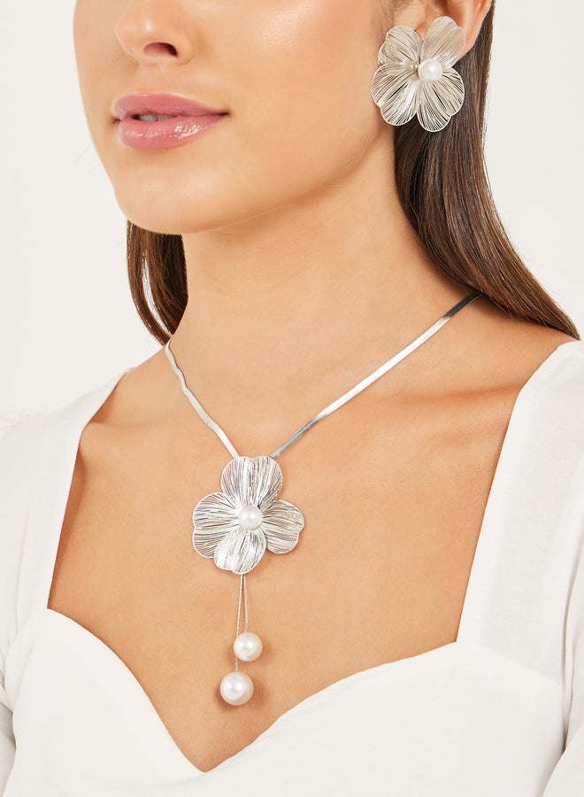 ستايلي طقم مجوهرات أقراط وعقد - Image 1