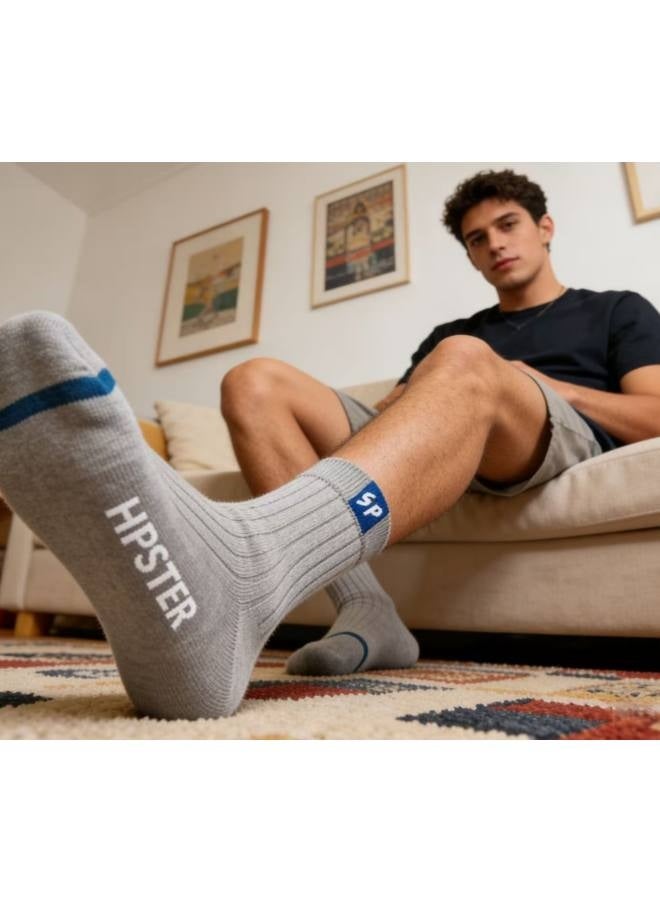 5 أزواج - جوارب شتوية سميكة دافئة للرجال من الصوف مع طبقة إضافية من الصوف، جوارب طويلة دافئة متوسطة الطول