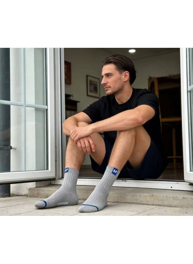 5 أزواج - جوارب شتوية سميكة دافئة للرجال من الصوف مع طبقة إضافية من الصوف، جوارب طويلة دافئة متوسطة الطول - Image 4