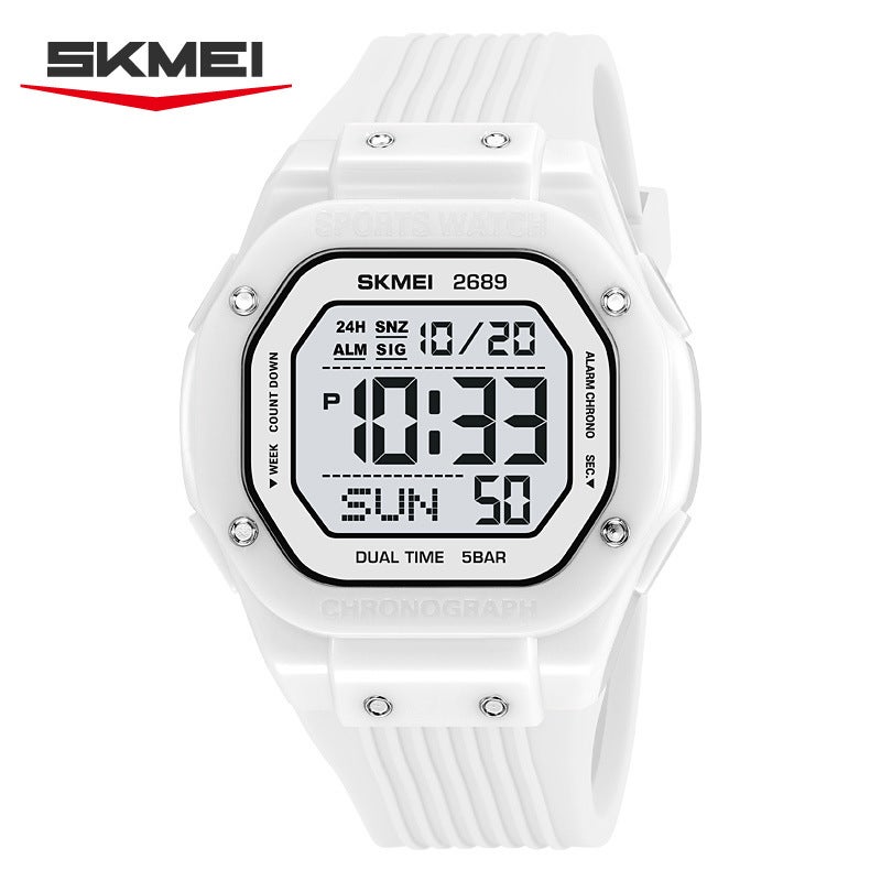 Skmei Digital Square Watch Multifunction Waterproof Alarm Outdoor Sports - Image 5