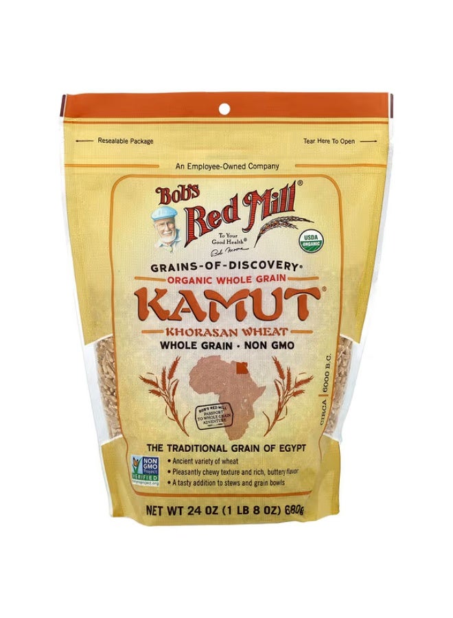 بوبز ريد ميل Bob's Red Mill، كاموت عضوي®، حبوب كاملة، 24 أونصة (680 جم)
