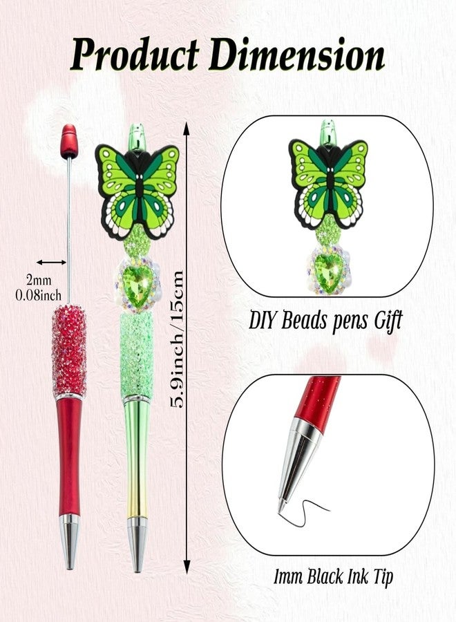KUNHEHO Beadable Pen Bulk 48Pcs Glitter Pens for Women Sparkly Rhinestones Fancy Pens Tween Girls Trendy Stuffs Cute Pens Kawaii School Supplies for Girls Teachers Office - Image 2