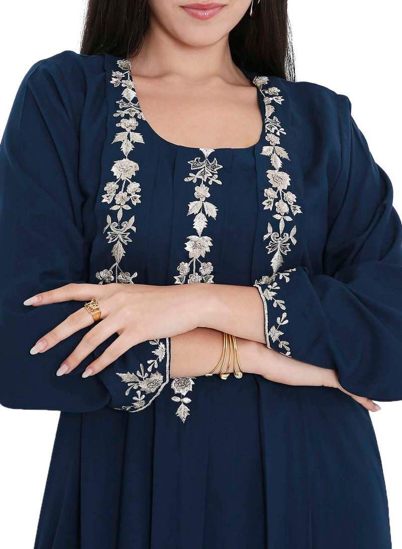 HANA & SARA VIBRANT COLOUR UNIQUE THREAD EMBROIDERY MODEST ARABIC FARASHA KAFTAN JALABIYA DRESS  - Image 3