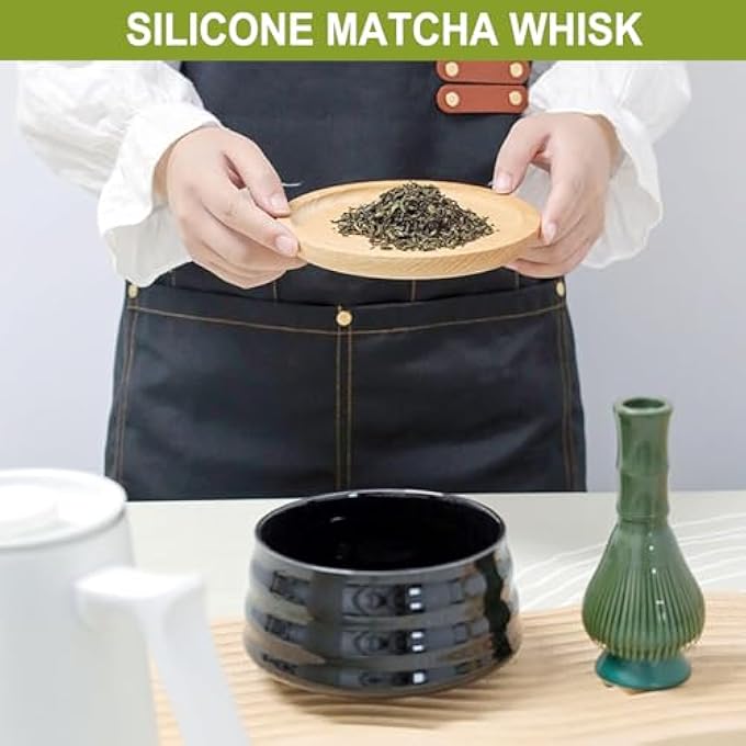 wisfunlly Matcha Whisk SetMatcha WhiskReusable Pp Resin Matcha Whisk Tea Whisk Dishwasher Safe Matcha Stirrer Matcha Green Tea Powder For Matcha Green Tea With Whisk Holder Green - Image 3