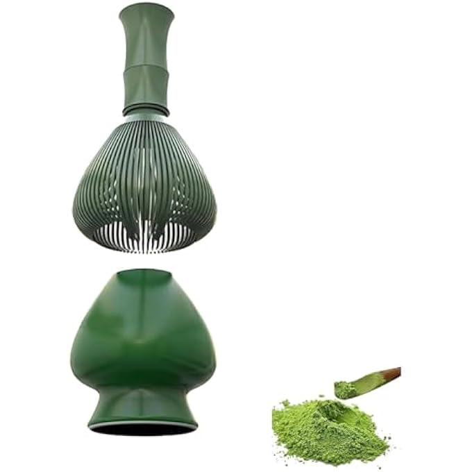 wisfunlly Matcha Whisk SetMatcha WhiskReusable Pp Resin Matcha Whisk Tea Whisk Dishwasher Safe Matcha Stirrer Matcha Green Tea Powder For Matcha Green Tea With Whisk Holder Green - Image 2