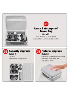 SYOSI Waterproof Hard Case for DJI Avata 2 Fly More Combo, Portable Travel Carrying Case for DJI Goggles 3/RC Motion 3/FPV Remote Controller 3 Accessories  - Image 3