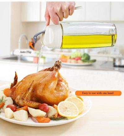 Cazuela Oil and Vinegar Dispenser Set Glass Oil Bottles with No Drip Spout 600ml Olive Oil Bottle Ideal Kitchen Oil Dispenser for Kitchen Cooking - Image 5