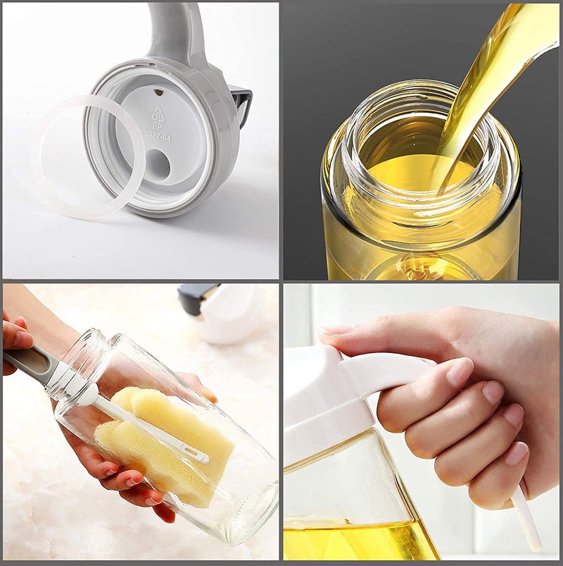 Cazuela Oil and Vinegar Dispenser Set Glass Oil Bottles with No Drip Spout 600ml Olive Oil Bottle Ideal Kitchen Oil Dispenser for Kitchen Cooking - Image 4