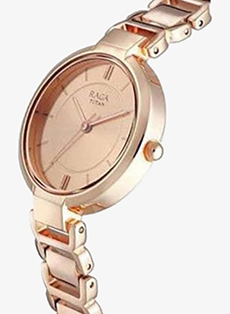 Titan Raga Viva Quartz Analog Rose Gold Dial Rose Gold Metal Strap Watch for Women - NT2608WM01 - Image 3