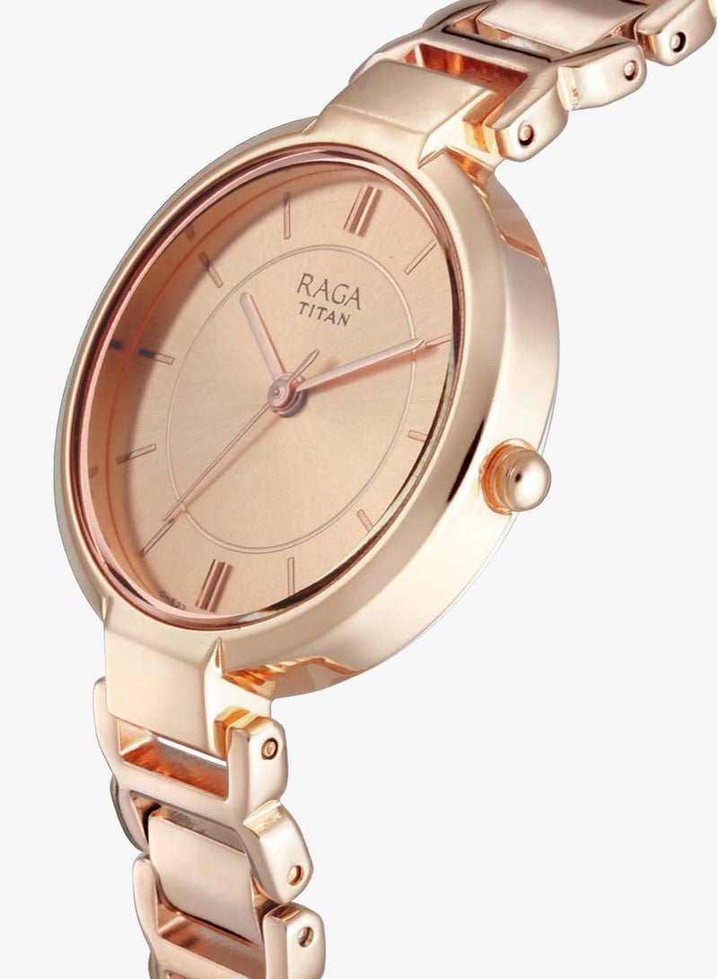 Titan Raga Viva Quartz Analog Rose Gold Dial Rose Gold Metal Strap Watch for Women - NT2608WM01 - Image 5