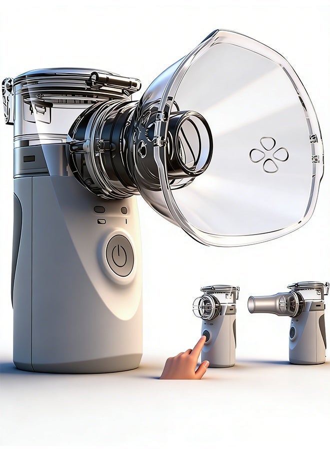 صورة العالمة آلة التبخير المحمولة للأطفال، الكبار، والرضع، جهاز تبخير صغير، مرذاذ البخار للاستنشاق، جهاز شبكي يدوي قابل لإعادة الشحن عبر USB، جهاز تبخير بالموجات فوق الصوتية مع طريقتين للاستخدام للأطفال الذين يعانون من مشاكل في التنفس، مناسب للاستخدام في المنزل، المكتب، وخارج المنزل. - Image 1