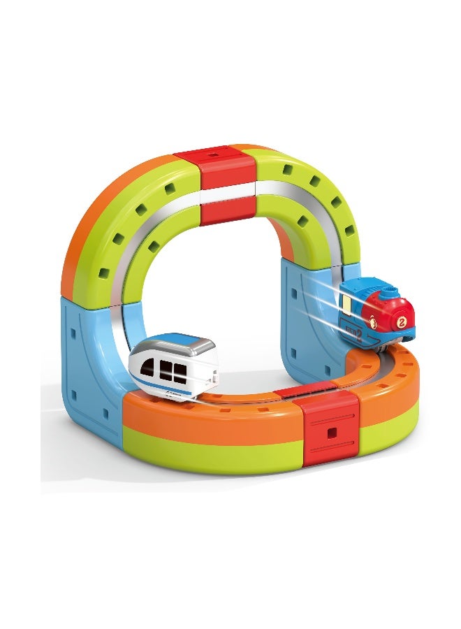 Magni Mates 10-Piece DIY Magnetic Levitation Track Set – Anti-Gravity Maglev Train Toy with Rechargeable Battery & USB Charger – 3D Loop Coaster Building Kit for Kids Ages 3+ - Image 4