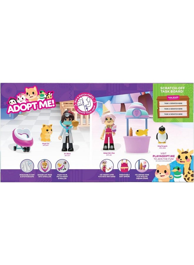 ADOPT ME! - Hospital And Ice Cream Parlour - Friends Pack Bundle - Amazon Exclusive - Top Online Game - Exclusive Virtual Item Code Included - Fun Collectible Toys, Ages 6+ - Image 1