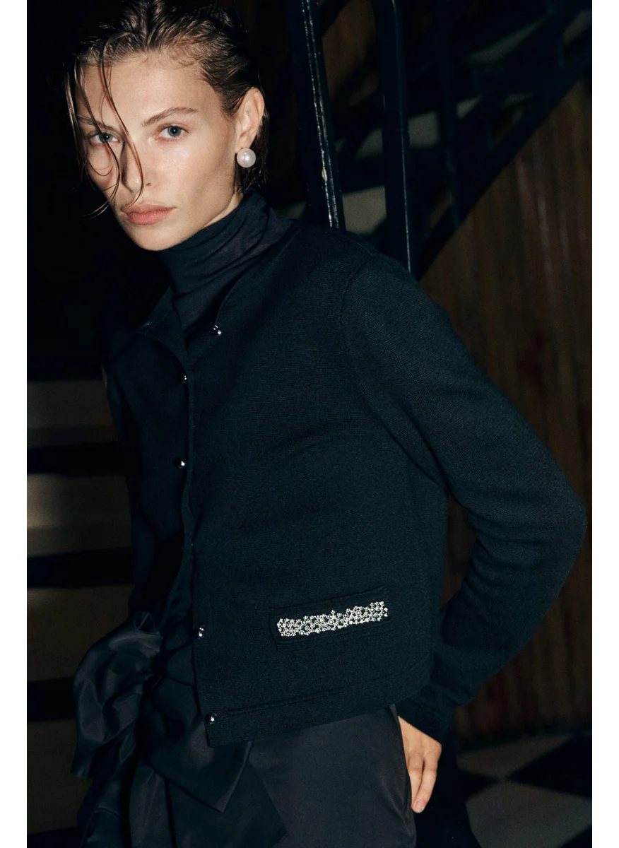 H&M Bead-Embellished Cardigan