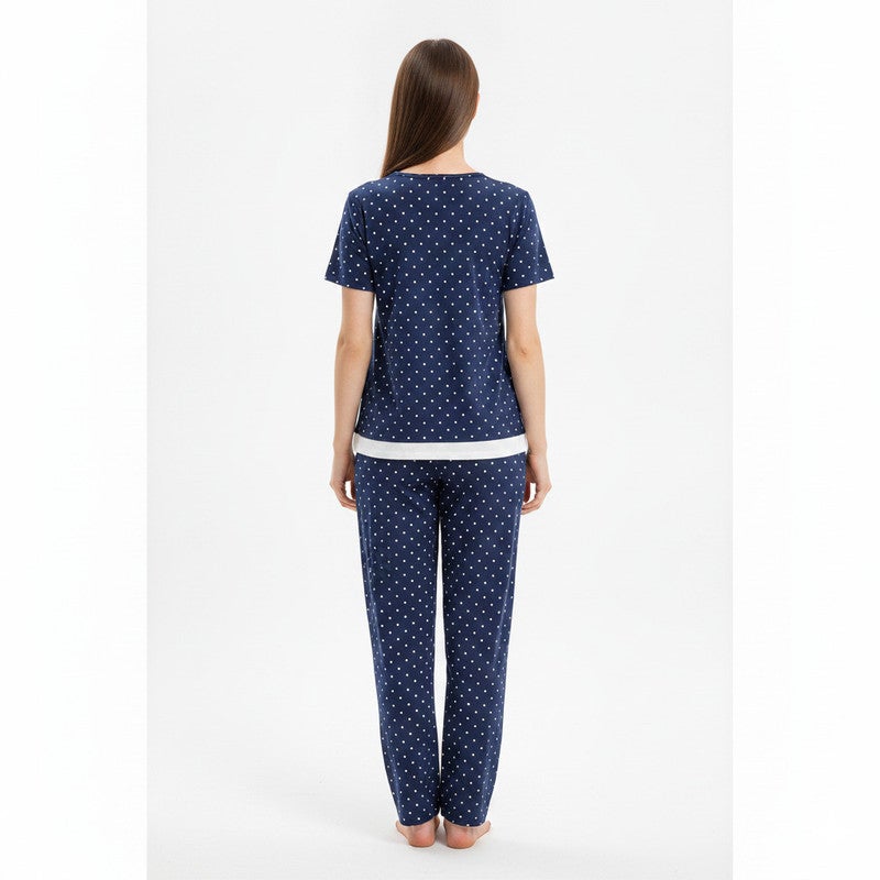 JOANNA 2-Piece Pajama Set Short Sleeve Top and Pants Soft Printed Sleepwear for Women - Image 2