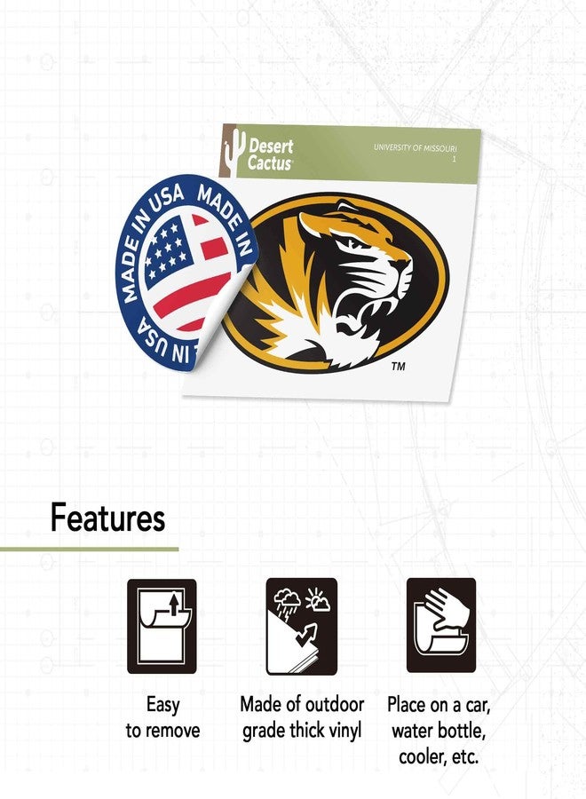 Desert Cactus University of Missouri Tigers Mizzou Vinyl Decal Laptop Water Bottle Car Scrapbook Sticker (IND 1) - Image 4