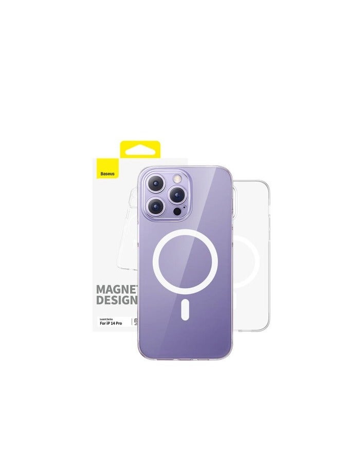 بيسوس حافظة هاتف مغناطيسية من سلسلة لوسنت من OS-Baseus لجهاز iP 14 Pro Max، شفافة - Image 2