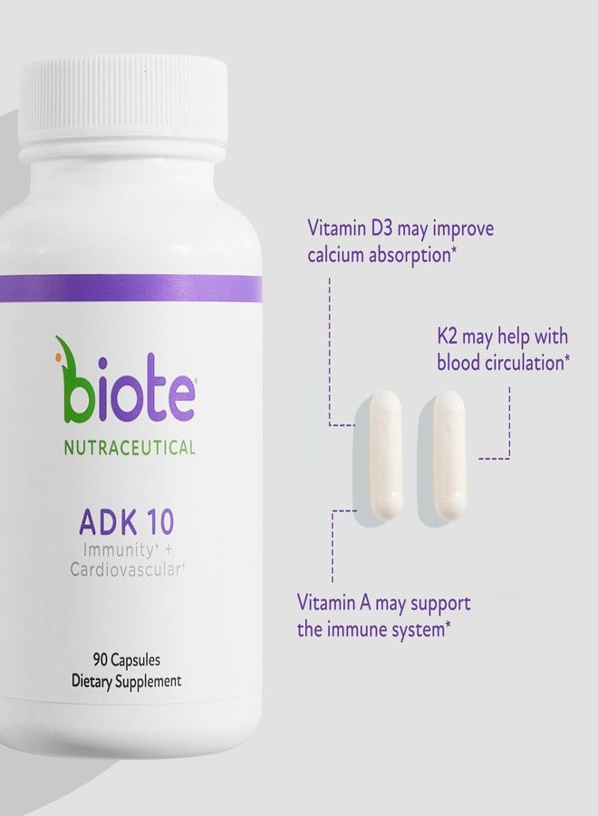 Biote Nutraceuticals - ADK 10 - Immunity + Cardiovascular (90 Capsules) - Image 2