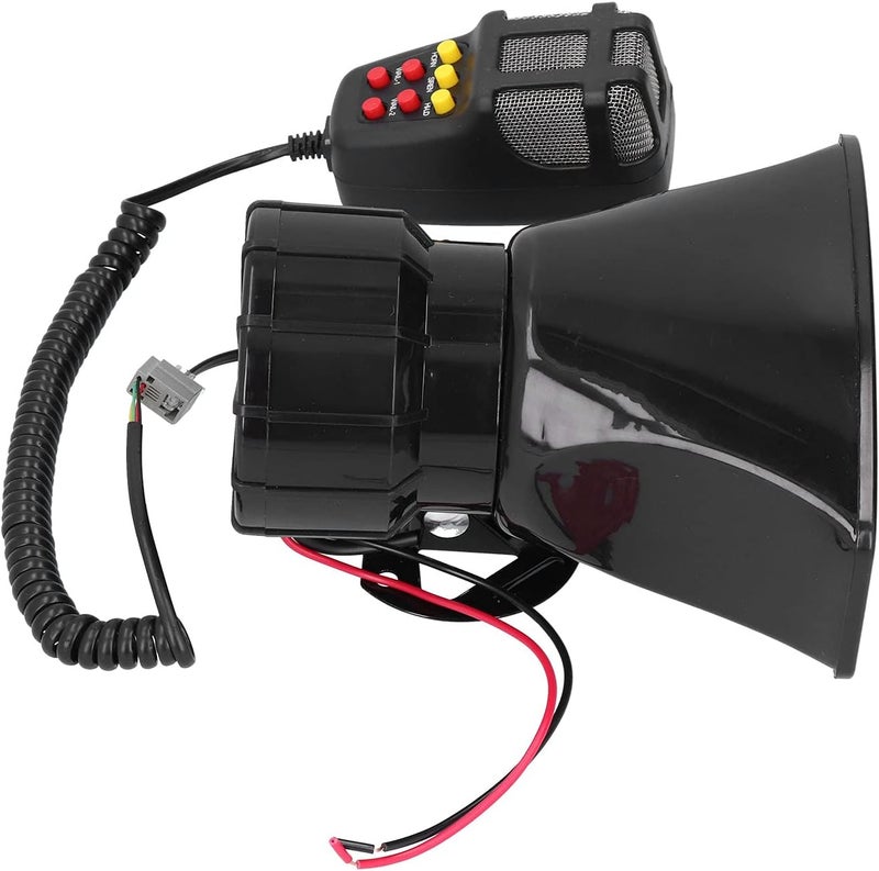12V 100W 120dB Car Siren and PA Microphone System, 7 Sound Emergency Warning Alarm for Car Truck RV Boat and 12V Vehicles, Rugged Metal and ABS Construction, Installation Kit - Image 3