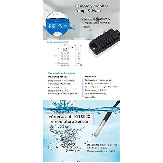 SONOFF Waterproof Temperature Sensor Ds18B20 Work With WiFi Wireless Remote Smart Switch  Th10Th16 For HomeCompatible - Image 4