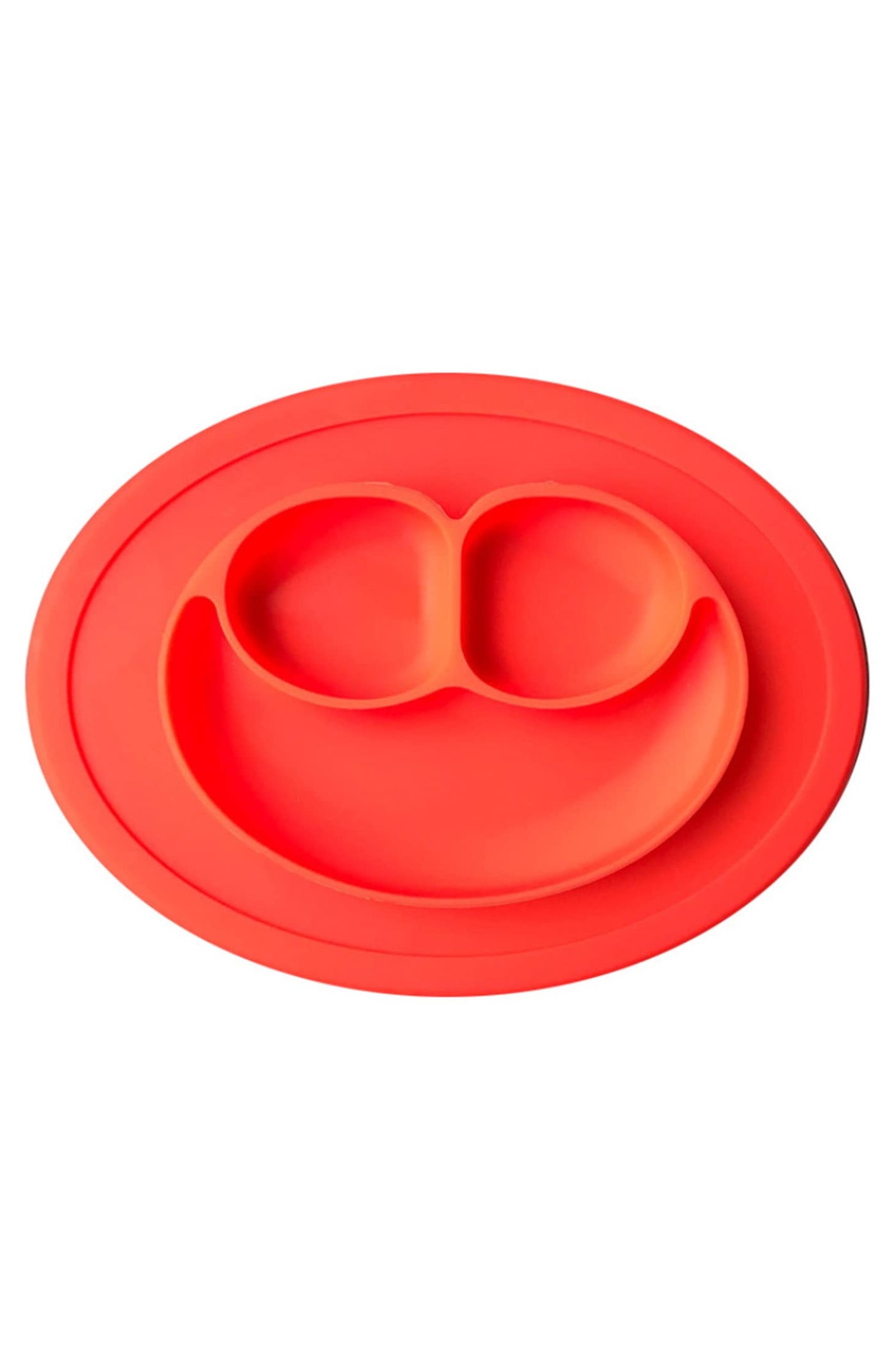 Baby Silicone Feeding Plate Tray Non Slip Food Holder with Suction Cup Safe BPA Free for Toddler Kids Easy Clean Dishwasher Microwave Safe Coral