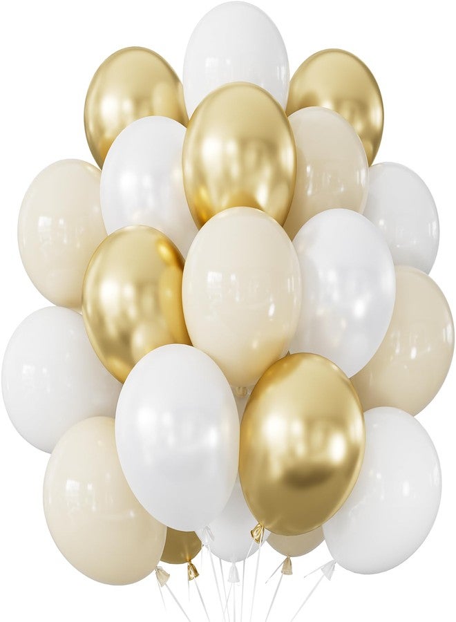 Haolongfa Gold and White Balloons – 24Pcs 12 Inch Metallic Gold, Sand, Pearl, and White Latex Balloons for Birthday, Baby Shower, Engagement, Bridal Shower,Wedding Oh Baby Theme Party Decor - Image 1