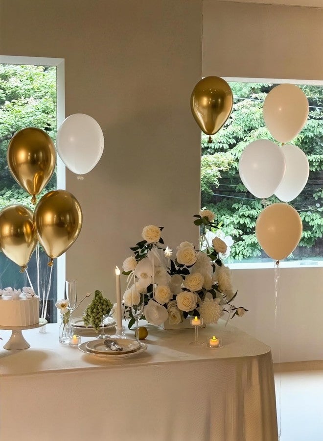 Haolongfa Gold and White Balloons – 24Pcs 12 Inch Metallic Gold, Sand, Pearl, and White Latex Balloons for Birthday, Baby Shower, Engagement, Bridal Shower,Wedding Oh Baby Theme Party Decor - Image 4
