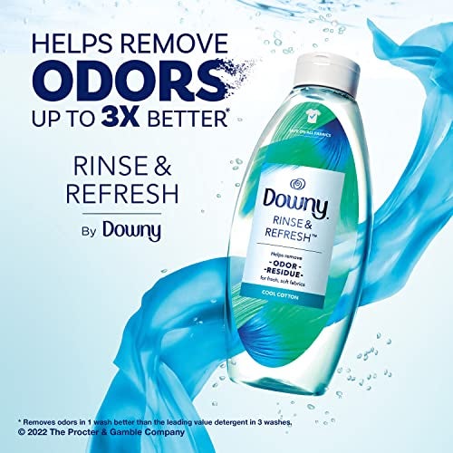 Downy Liquid Rinse & Refresh Fabric Rinse, Cool Cotton Scent, 25.5 Ounce, Clear - Image 2