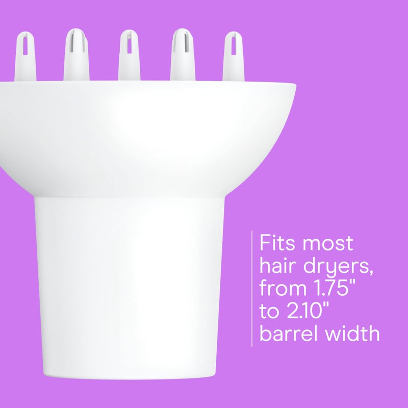 Conair Double Ceramic Universal Diffuser Attachment for Hair Dryer, Volumizing Universal Blow Dryer Diffuser for Frizz-Free Curls, Fits Dryers with Nozzles from 1.75" to 2.1", White - Image 3