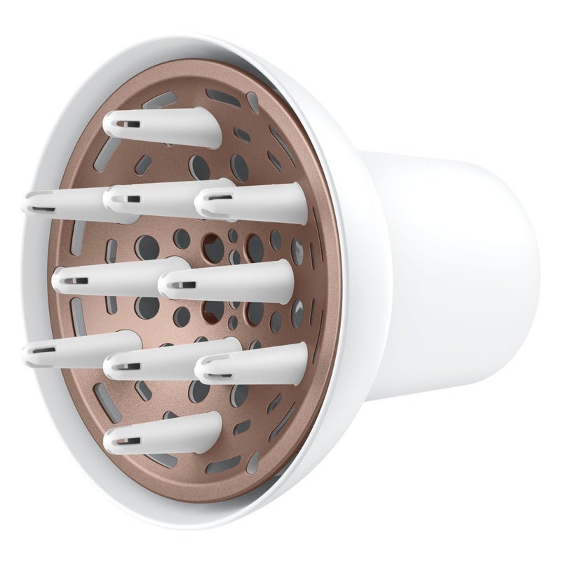 Conair Double Ceramic Universal Diffuser Attachment for Hair Dryer, Volumizing Universal Blow Dryer Diffuser for Frizz-Free Curls, Fits Dryers with Nozzles from 1.75" to 2.1", White - Image 1