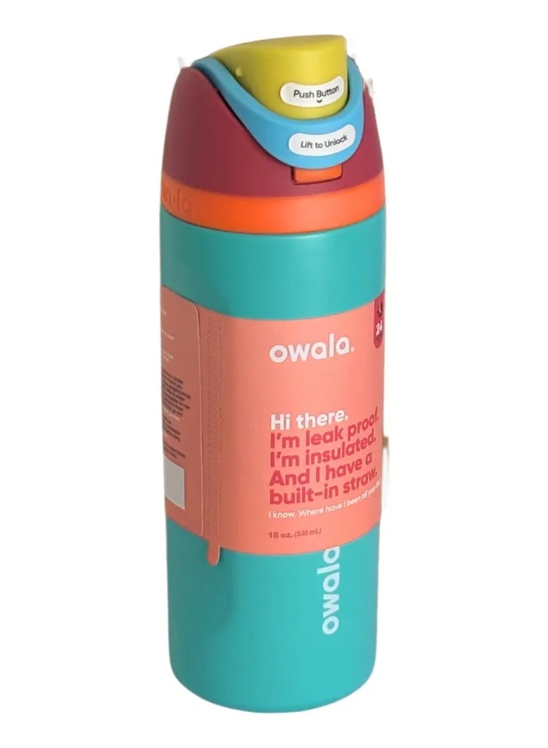 زجاجة مياه معزولة من الفولاذ المقاوم للصدأ من أوالا فري سيب مع شفاطة، مانعة للتسرب وخالية من مادة BPA، سعة 27 أونصة، قطعة واحدة - Image 2