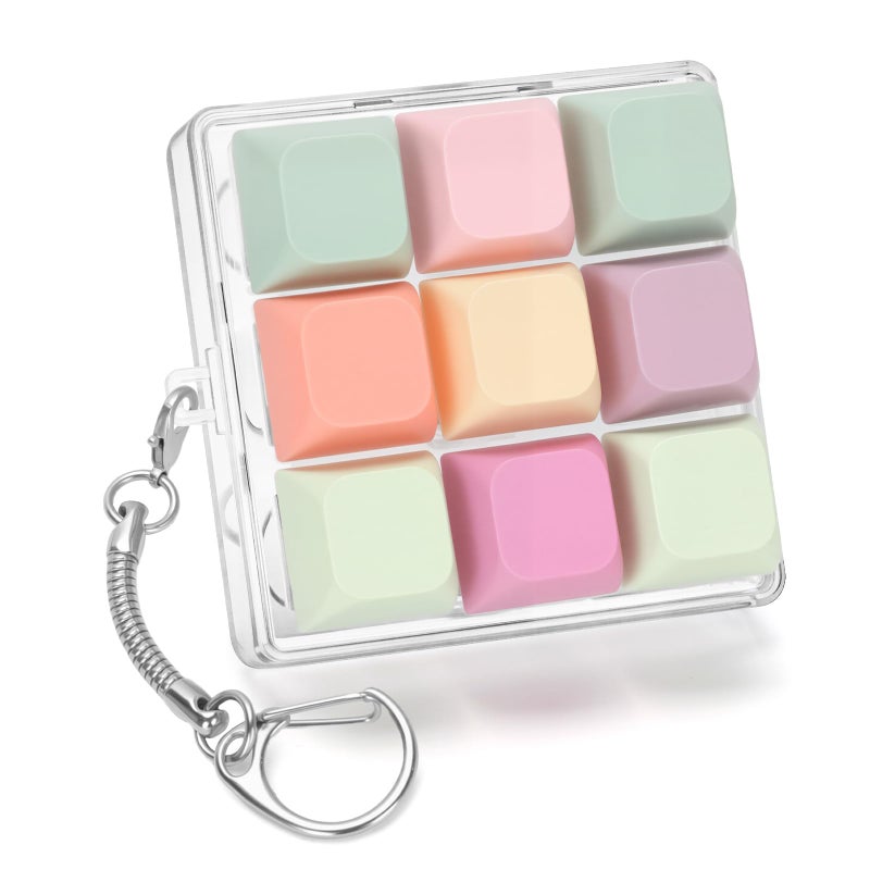 FunisFun Keyboard Fidget Toy with Keychain 9 Buttons Fidget Clicker for Adults Stress Relief Office Gifts to Relieve Anxiety and Improve Focus - Image 3