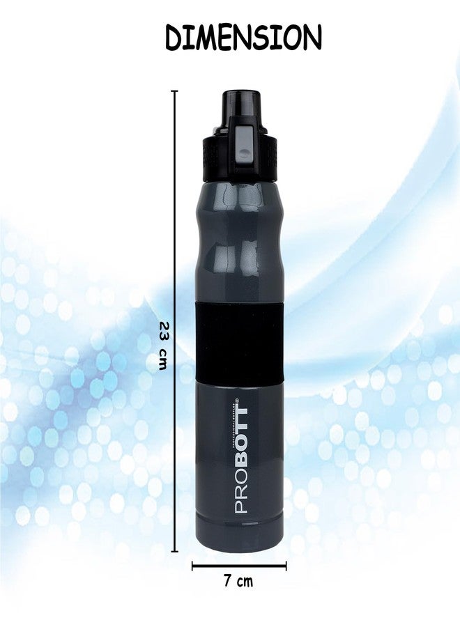 Probott Bloom 680ml Vacuum Insulated Flask Bottle, Stainless Steel Hot and Cold Water Bottles, Grey | Push Button Flip Top Cap | Leak Proof | Easy to Carry for Travel, Camping, Gym, Sports, Office - Image 4
