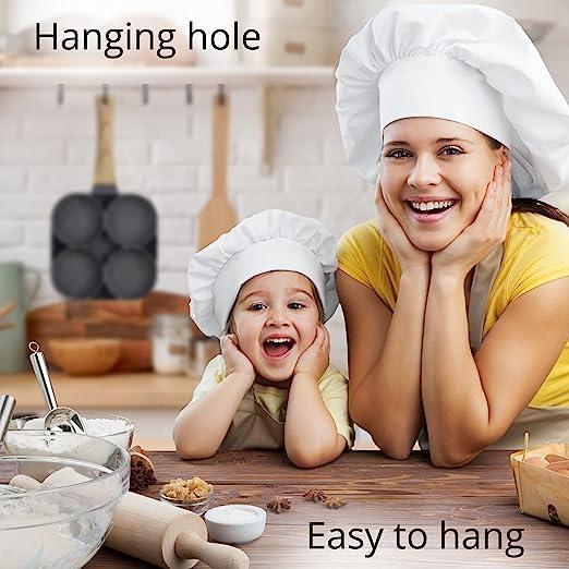 EKESHVAR EKESHVAR Egg Frying Pan Nonstick Pancake 4Cups with Oil Brush cookware Pancake Omelette Pan Idli Non stic plat Harmless with Handle for Kitchen Induction Cooker  - Image 3