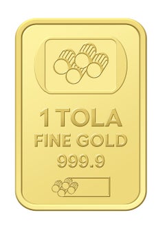 Fine Gold 1 Tola Pure 999.9 Bar 24KT Dubai with Flower Design - 1 Tola