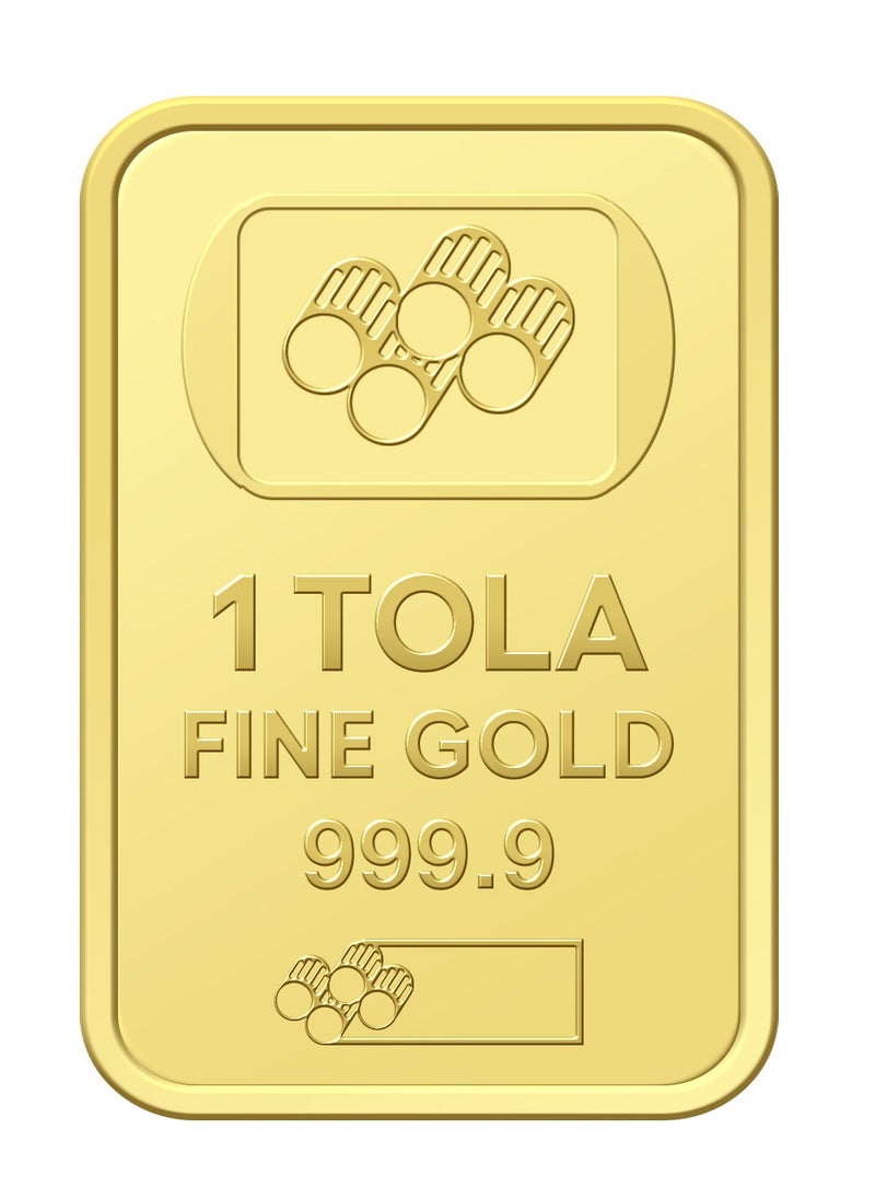 FK Jewellers - Fine Gold 1 Tola Pure 999.9 Bar 24KT Dubai with Flower Design - 1 Tola - Image 1