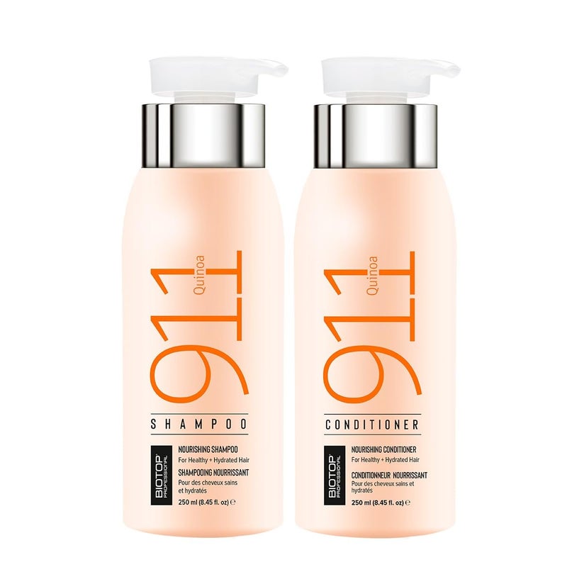 Biotop Professional 911 Nourishing Shampoo Nourishing Conditioner 250 Each Quinoa Unisex ComboFor Colored Extremely Dry Very Damaged BurntOver processed hair Paraben SLS Sulfate free - Image 1